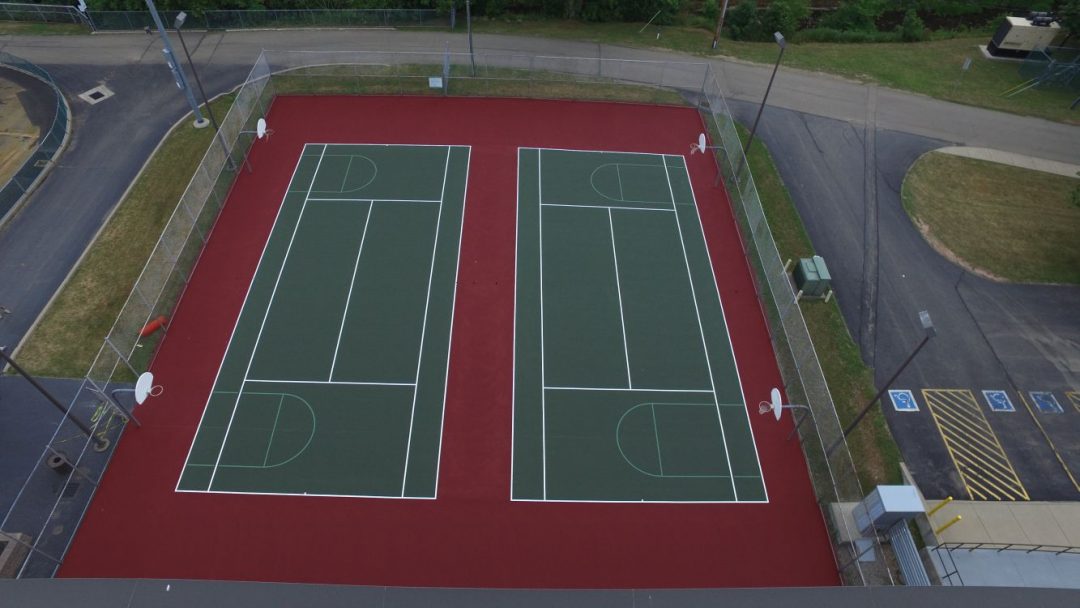 muli-sport tennis basketball court