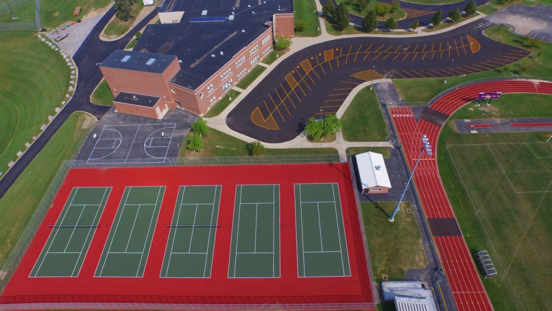 school tennis court surfaces