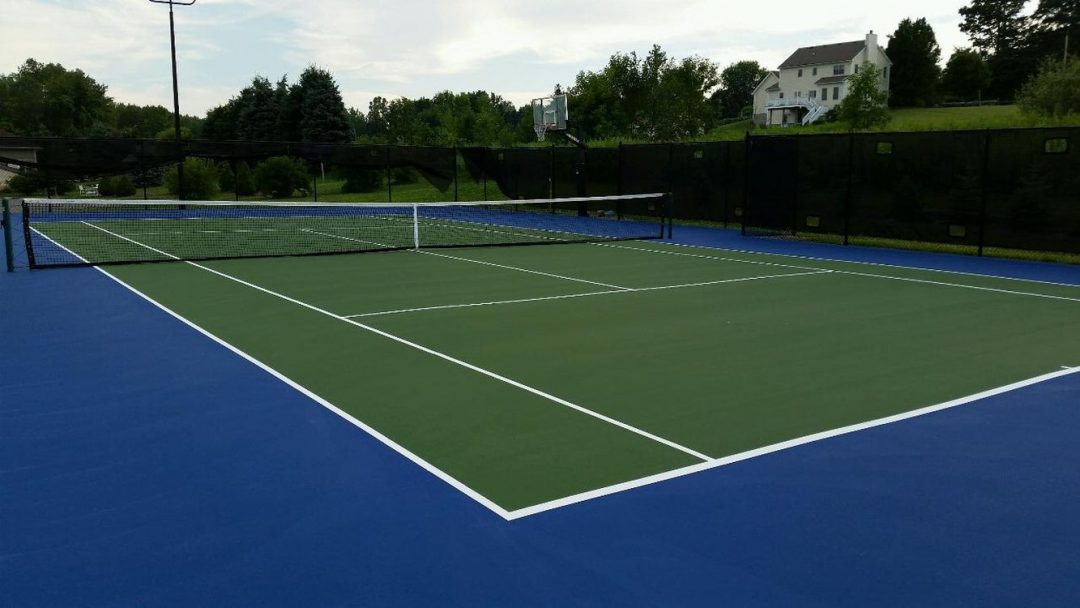 Private Backyard Tennis Court Resurfacing