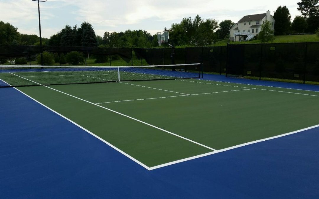 Private Backyard Tennis Court Resurfacing