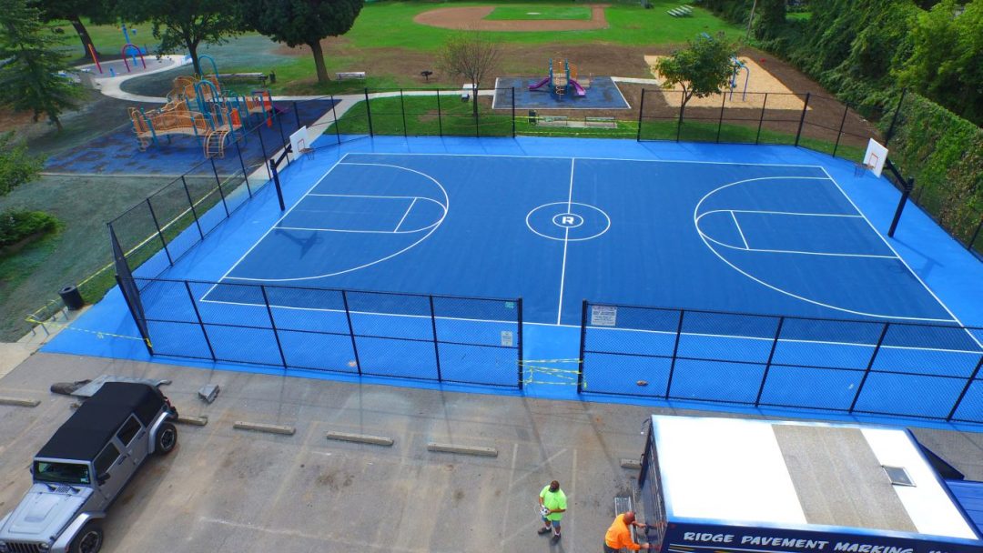 full-court basketball repainting